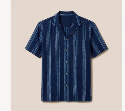 Short Sleeve Indigo Camp Shirt