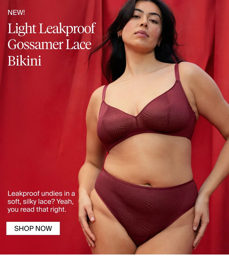 Light Leakproof Gossamer Lace French Cut Leakproof undies in a soft, silky lace? Yeah, you read that right.
