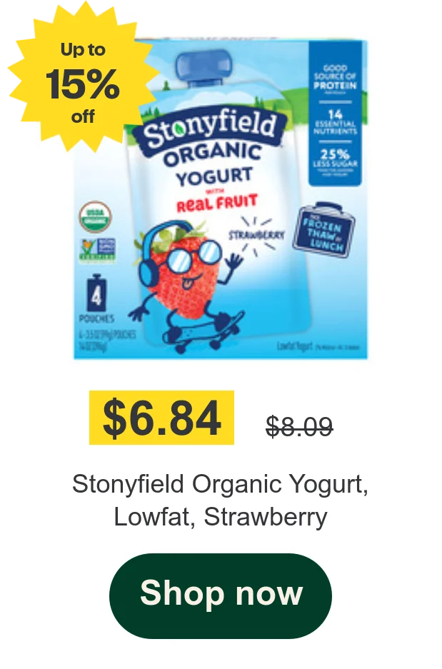 Stonyfield Organic Yogurt, Lowfat, Strawberry