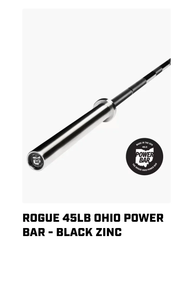 Rogue 45LB Ohio Power Bar - Black Zinc