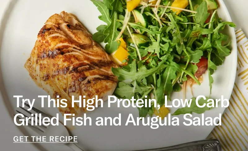 Try This High Protein, Low Carb Grilled Fish and Arugula Salad