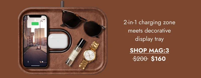 2-in-1 charging zone meets decorative display tray. SHOP MAG:3