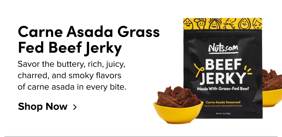 Carne Asada Grass Fed Beef Jerky: Savor the buttery, rich, juicy, charred, and smoky flavors of carne asada in every bite: Shop now