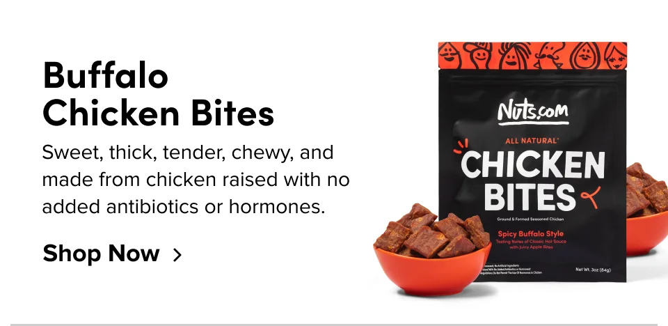 Buffalo Chicken Bites: Sweet, thick, tender, chewy, and made from chicken raised with no added antibiotics or hormones: Shop now