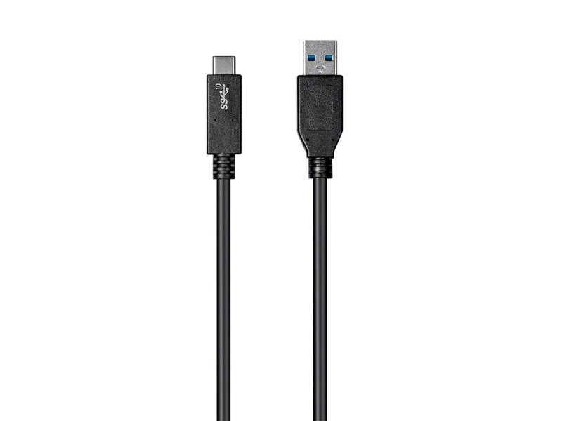 Essentials USB Type-C to USB Type-A 3.1 Gen 2 Cable, 10Gbps, 3A, 30AWG, Black, 1m (3.3ft)
