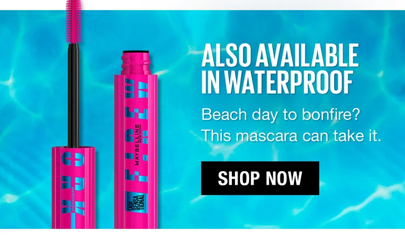Also Available in Waterproof! Beach day to bonfire? This mascara can take it.