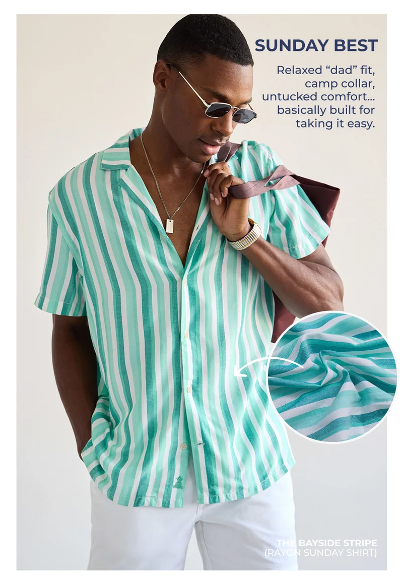 Rayon Sunday Shirt: The Bayside Stripe