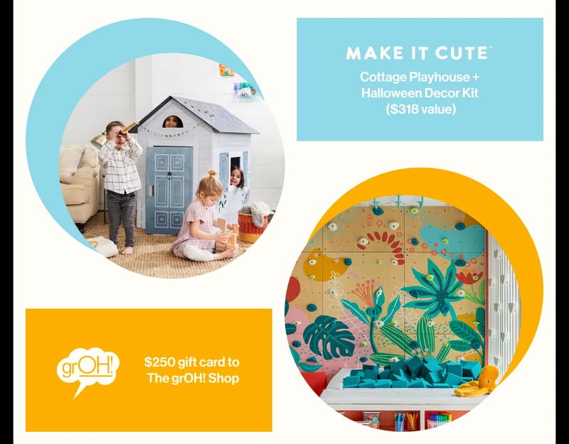Make it Cute- Cottage Playhouse +  Halloween Decor Kit  ($318 value) grOH! $250 gift card to  The grOH! Shop