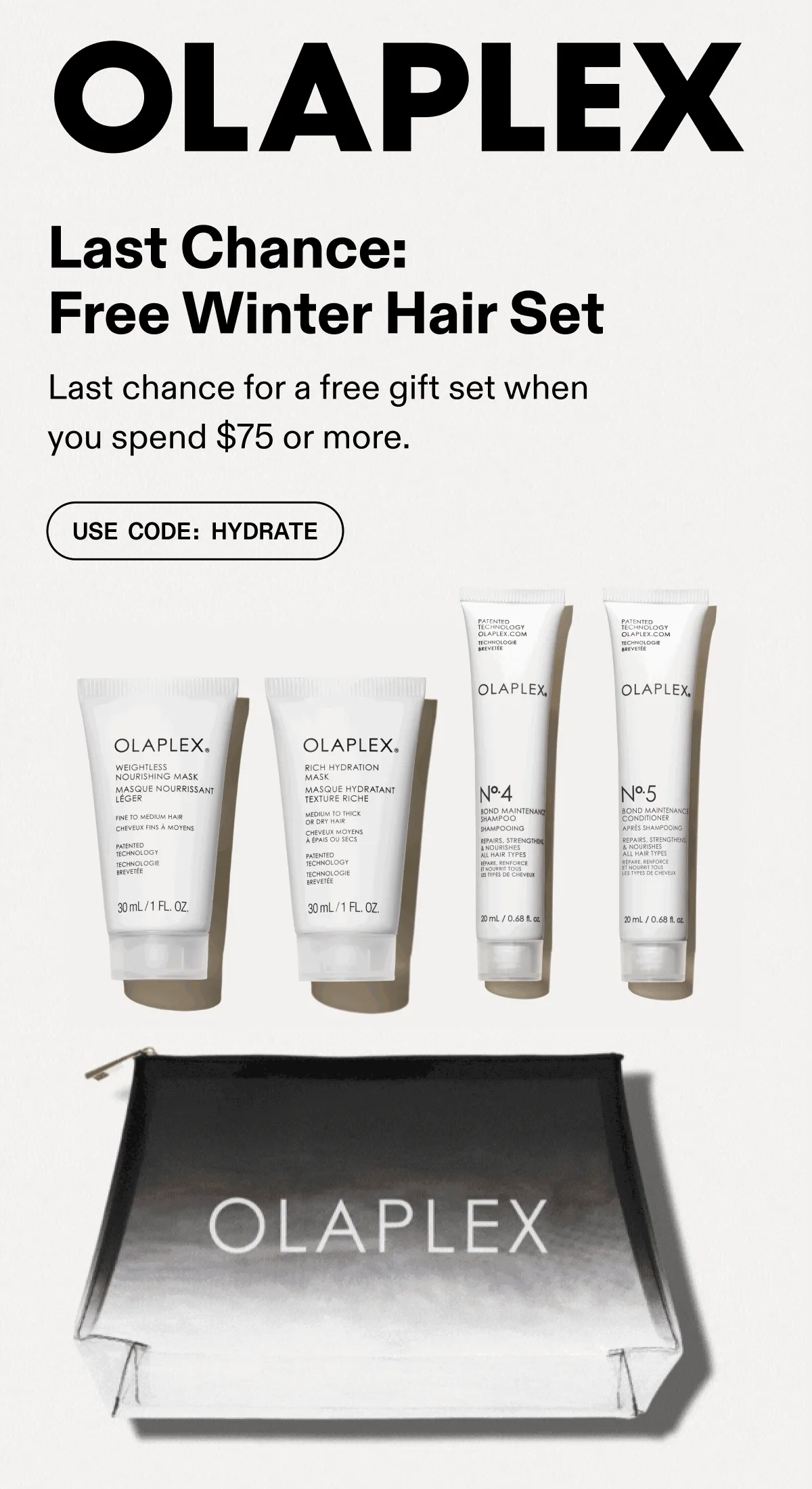 Last Chance: Free Winter Hair Set | Use Code: discount code