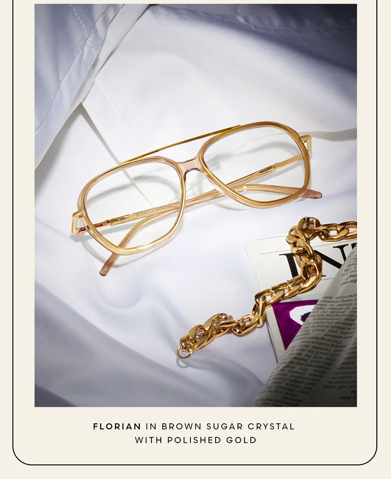 Florian in Brown Sugar Crystal with Polished Gold