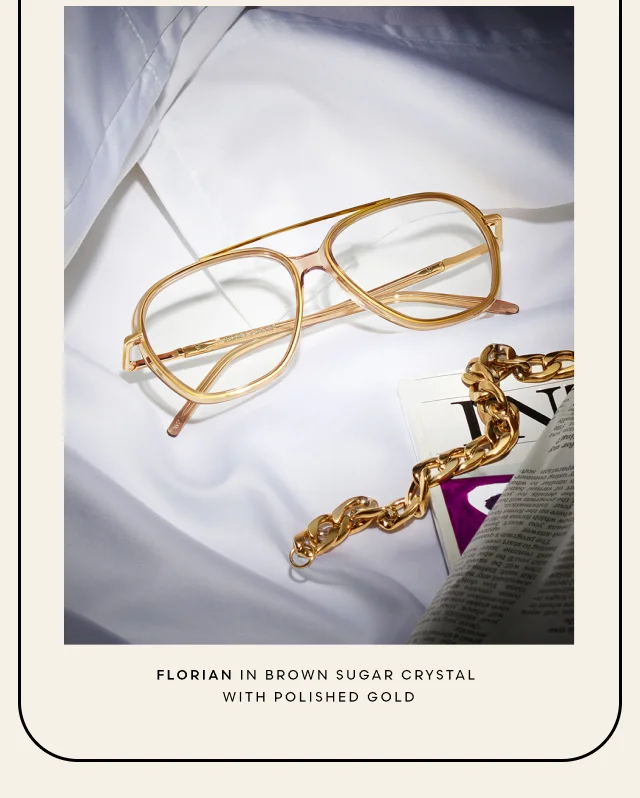 Florian in Brown Sugar Crystal with Polished Gold