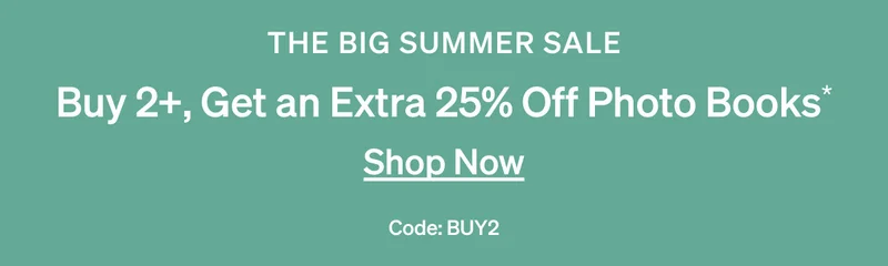 Get an extra 25% off photo books when you buy 2+!