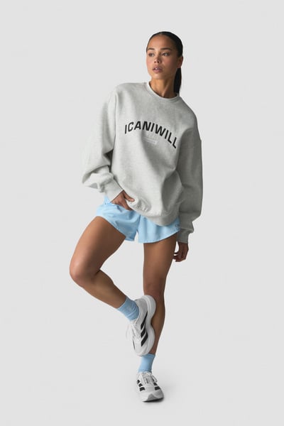 Image of Everyday Relaxed Crewneck Print White Melange