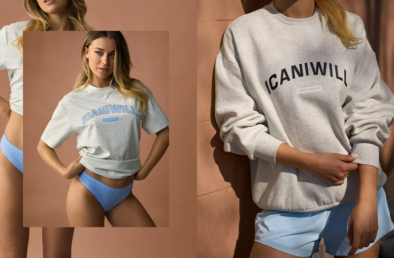 Everyday Relaxed Crewneck Print White Melange