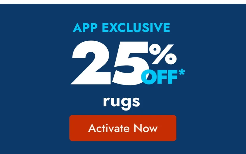 25% off rugs in app
