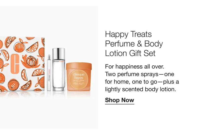 Happy Treats Perfume & Body Lotion Gift Set | For happiness all over. Two perfume sprays—one for home, one to go—plus a lightly scented body lotion. | Shop Now