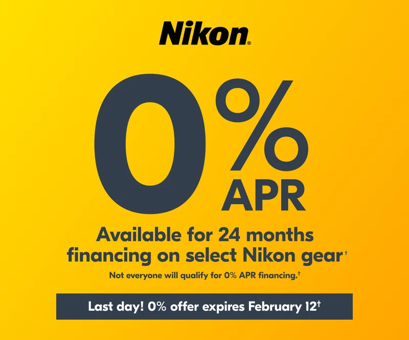Nikon | 0% APR Available for 24 months financing on select Nikon gear† | Not everyone will qualify for 0% APR financing.†