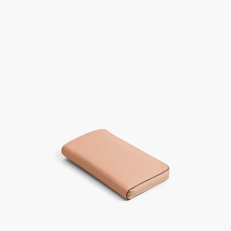 Image of Magnolia Leather Wallet - Nappa Leather - Rose Quartz / Gold / Camel