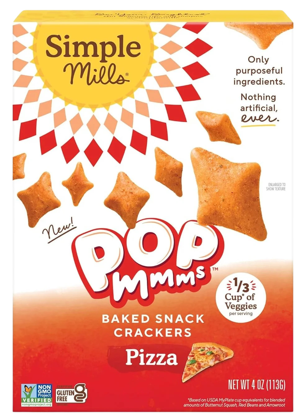 Image of Simple Mills Pop Mmms Baked Snack Crackers - Pizza