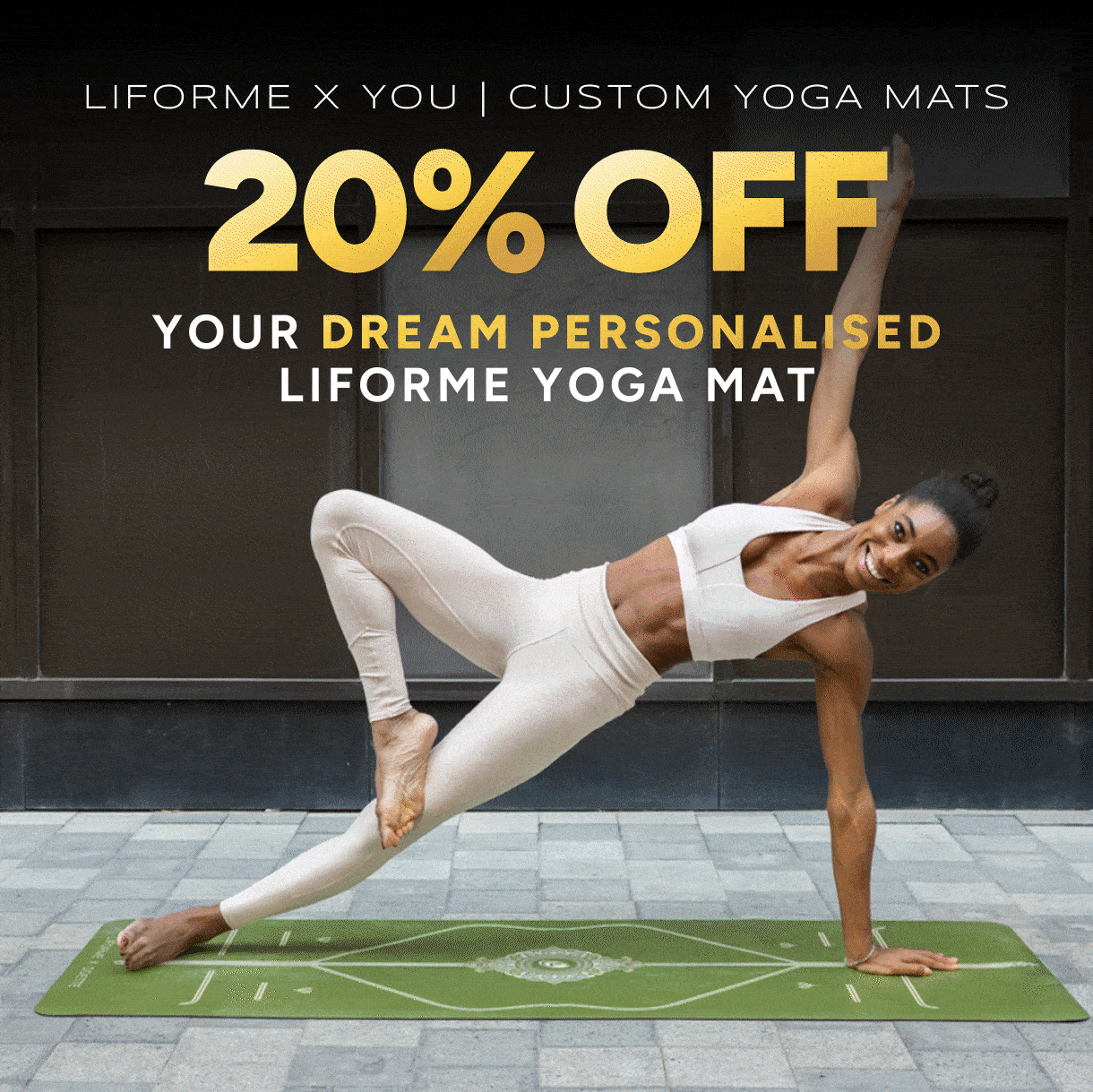 20% off your dream personalised Liforme Yoga Mat!