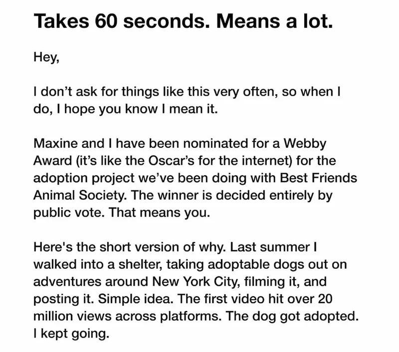 Takes 60 seconds. Means a lot.