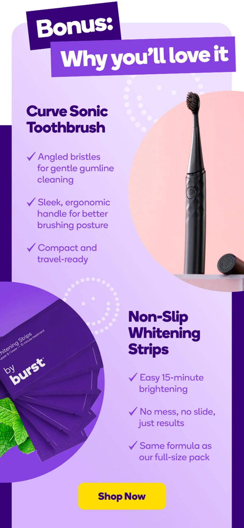 burst oral care curve sonic toothbrush