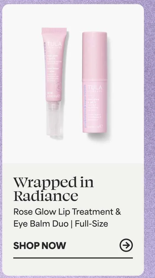 Wrapped in Radiance. Rose Glow Lip Treatment & Eye Balm Duo I Full-Size SHOP NOW