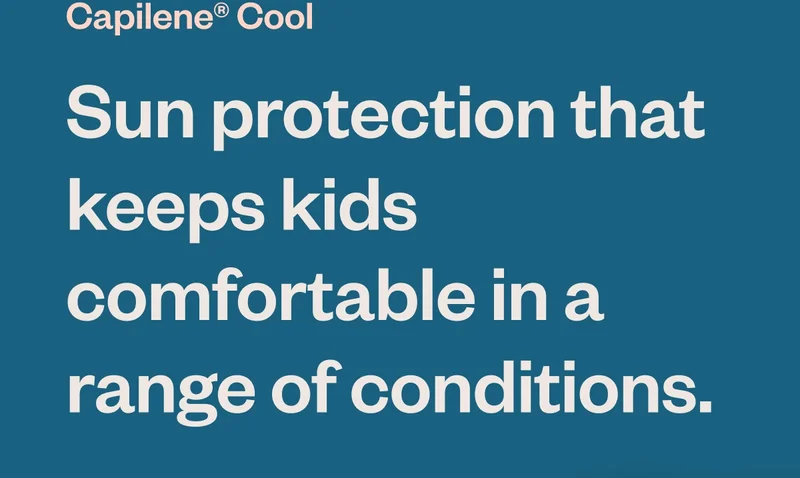 Capilene Cool. Sun protection that keeps kids comfortable in a range of conditions.