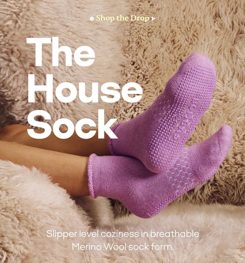 Shop the Drop | The House Sock | Slipper level coziness in breathable Merino Wool sock form.