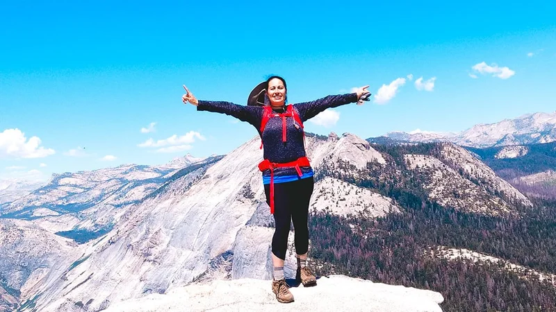 Image description: Woman at Yosemite National Park.