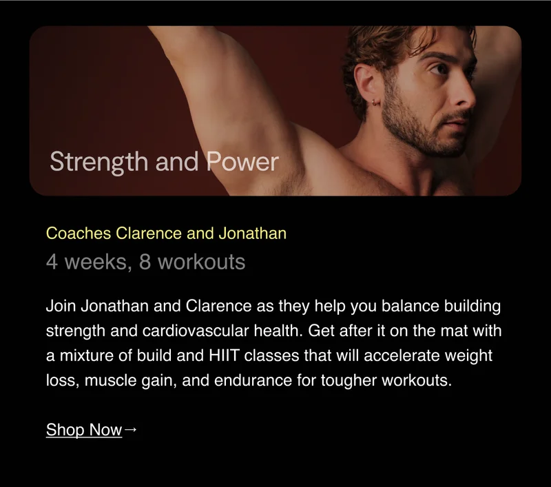 Introducing Coach Clarence and Jonathan's new training plan called "Strength and Power," consisting of 8 workouts over 4 weeks and a brief description