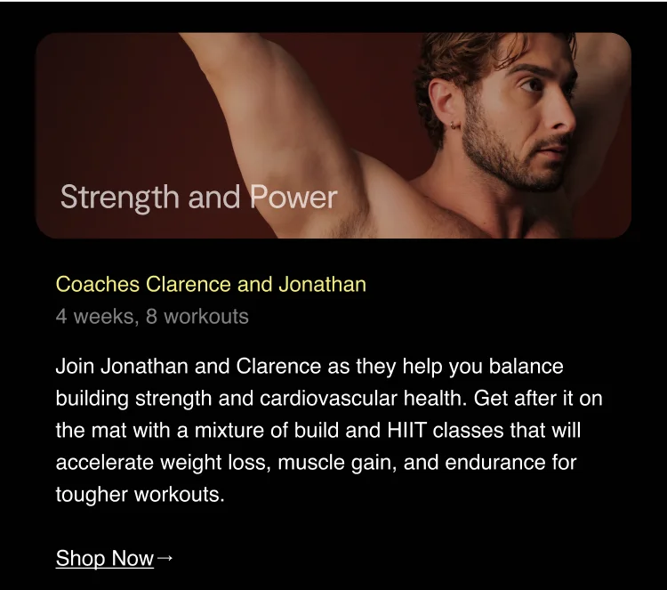 Introducing Coach Clarence and Jonathan's new training plan called "Strength and Power," consisting of 8 workouts over 4 weeks and a brief description