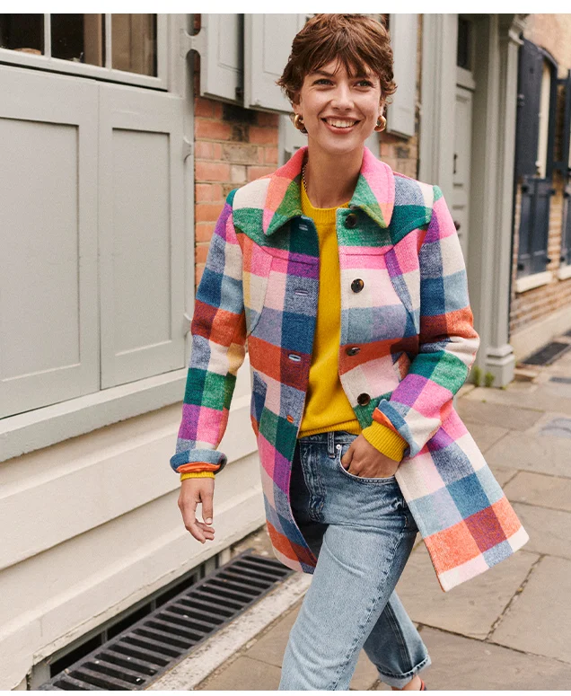 Lincoln Wool Check Coat - Multi Check