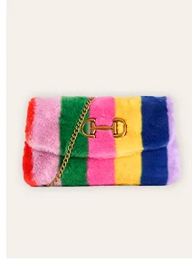 Stripe Faux Fur Bag - Multi