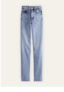 High Rise Straight Leg Jeans - Light Wash