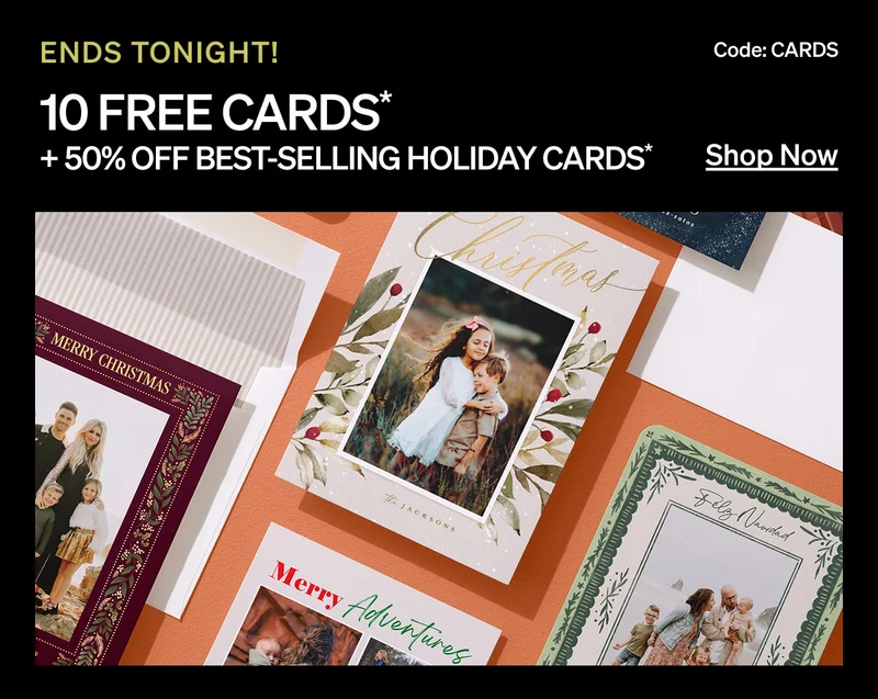 10 Free Cards + 50% Off Best-Selling Cards + 50% off Almost Everything