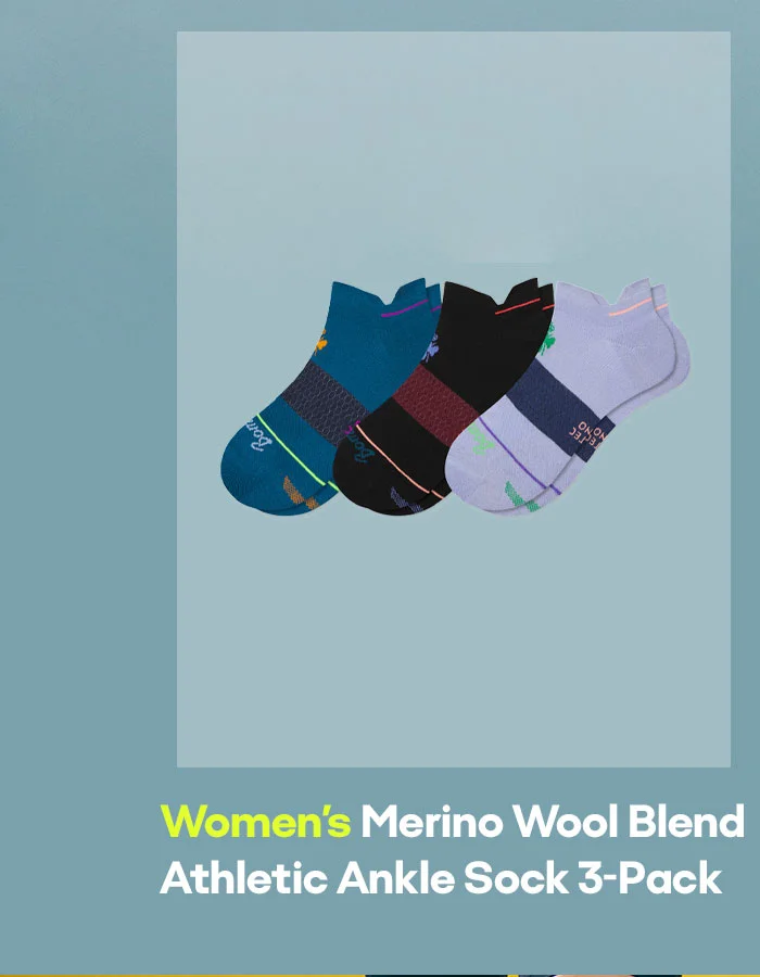 Women's Merino Wool Blend Athletic Ankle Sock 3-Pack