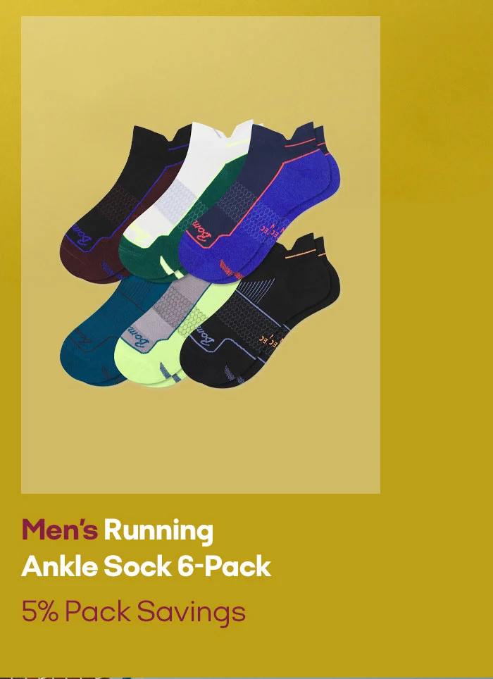 Men's Running Ankle Sock 6-Pack 5% Pack Savings