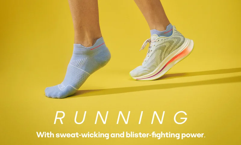 RUNNING With sweat-wicking and blister-fighting power.