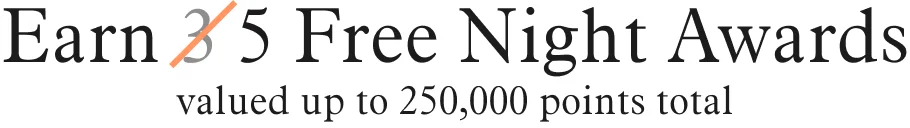 Earn 5 Free Night Awards | valued at up to 250,000 points total