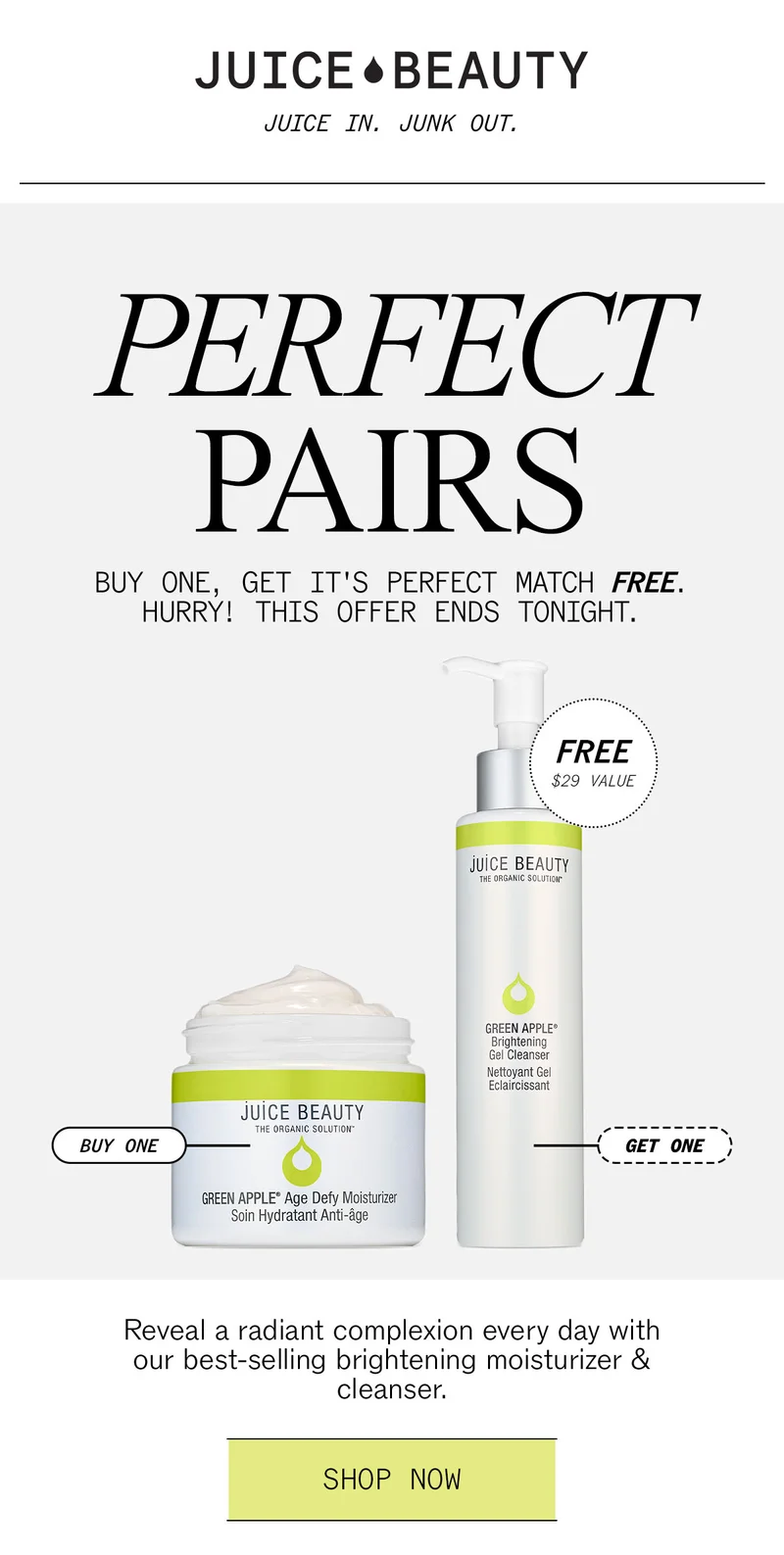 Perfect Pairs: Buy Age Defy Moisturizer, Get Brightening Gel Cleanser Free