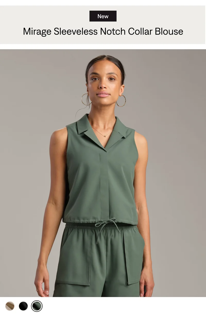 Mirage Sleeveless Notch Collar Blouse
