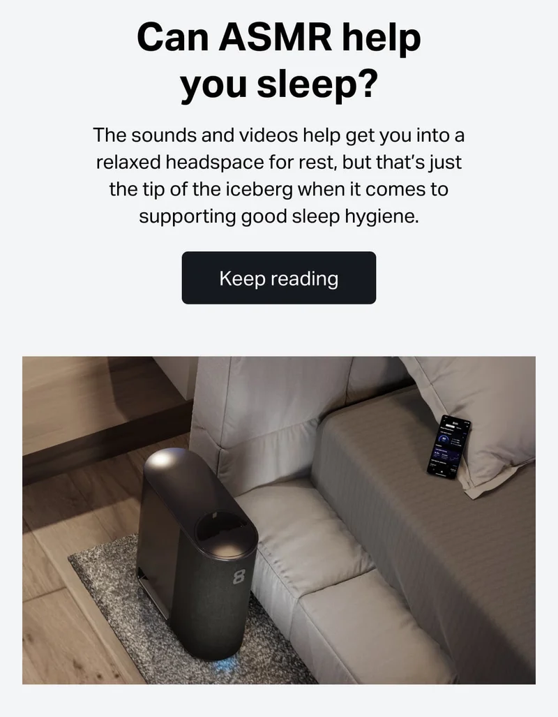 Can ASMR help you sleep?  The sounds and videos help get you into a relaxed headspace for rest, but that’s just the tip of the iceberg when it comes to supporting good sleep hygiene.