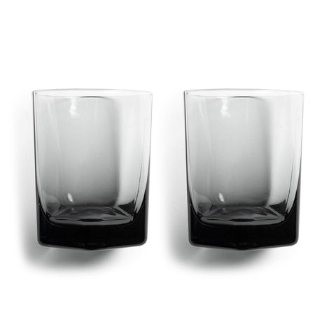 Viski Smoke Double Old Fashioned Glass Set