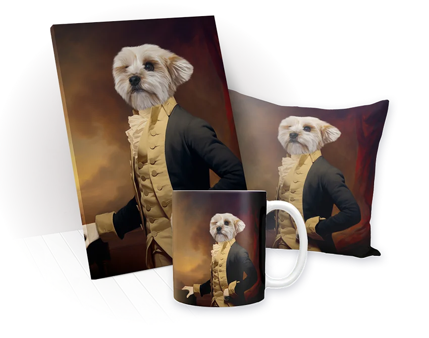 Hamilton canvas, mug and pillow