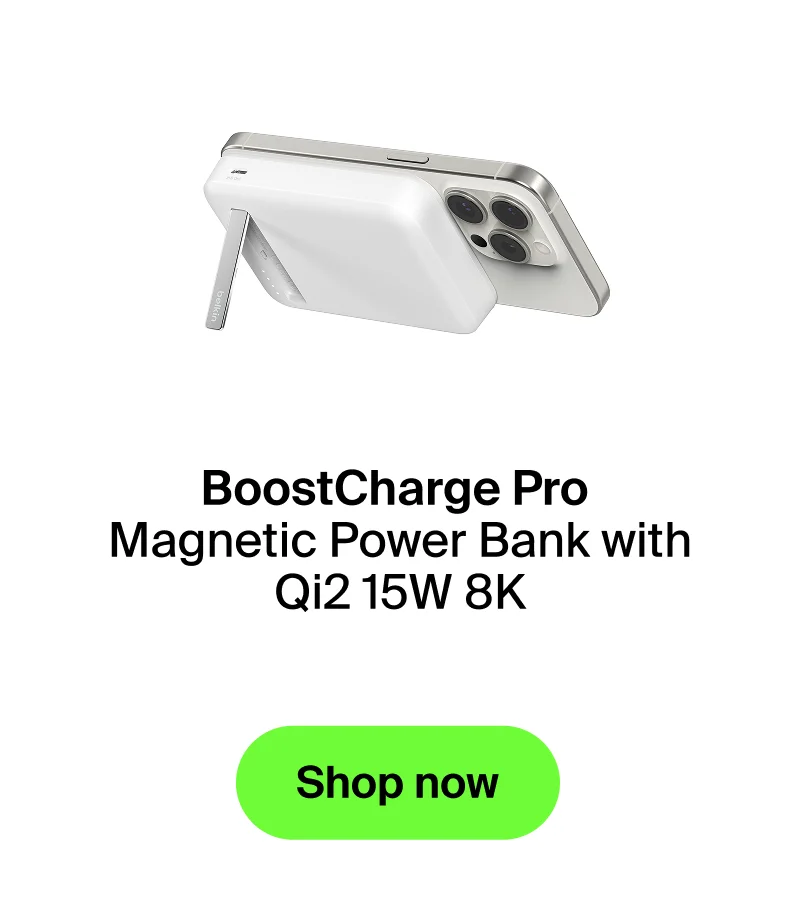 Magnetic with a kickstand. In white.
