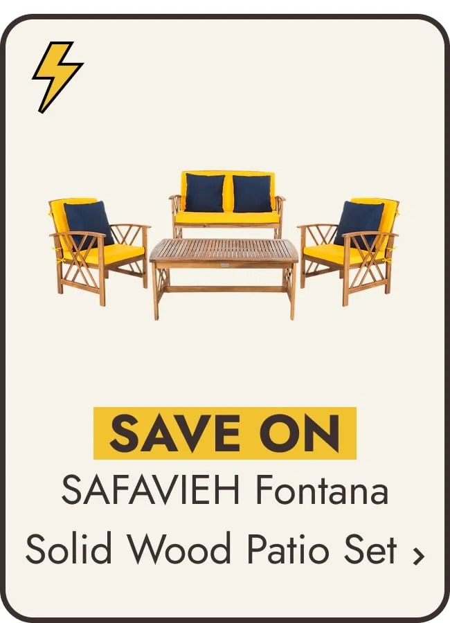 SAFAVIEH Fontana 4-piece Acacia Solid Wood Outdoor Conversation Patio Set
