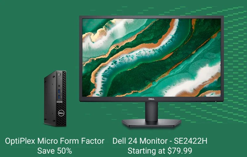 OptiPlex Micro Form Factor Save 50% | Dell 24 Monitor - SE2422H Starting at $79.99