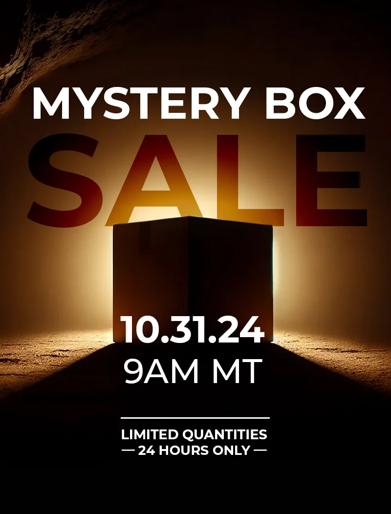 Mystery Box Sale 10.31.24, 9am. Limited Quantities, 24 Hours Only