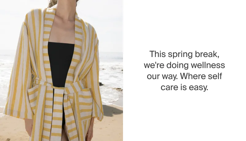 Striped linen yellow robe.